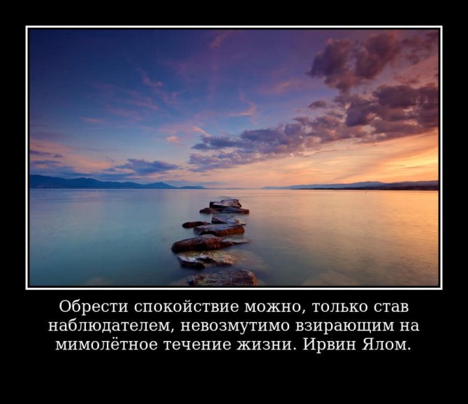 Обрести спокойствие можно, только став наблюдателем, невозмутимо взирающим на мимолётное течение жизни. Ирвин Ялом.