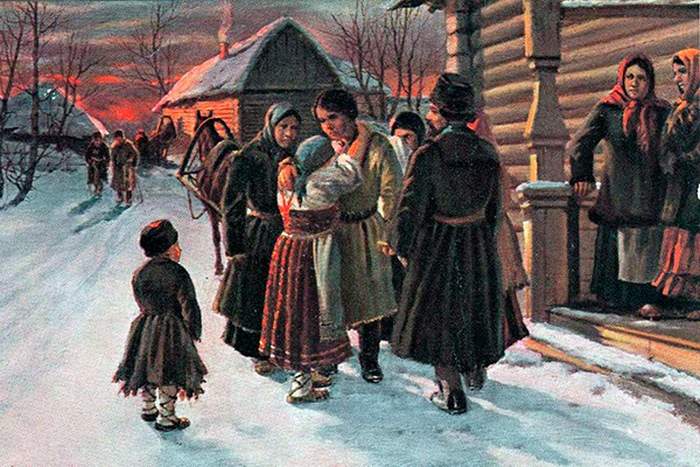 Прощание рекрута с родителями