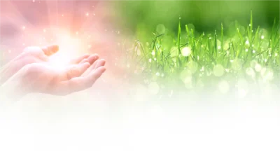 Светящиеся руки и трава